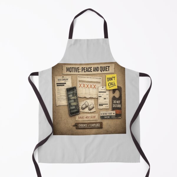 Item preview, Motive: Peace and Quiet – Evidence Board Introvert Humor, Do Not Disturb, Don’t Call, Noise Complaint Parody designed and sold by POD DYNASTY | Original Print On Demand T-Shirt Graphics.