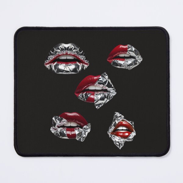 Item preview, Red Lips & Silver Foil Sticker Pack – Bold Pop Art Lip Stickers designed and sold by NUVYStudio.