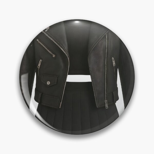 Item preview, Black leather biker jacket with pleated mini skirt on invisible form designed and sold by Creative88Art.