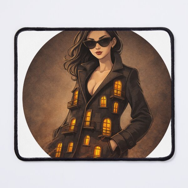 Item preview, The Woman Who Wore a Building (circular crop) designed and sold by halibutgoatramb.