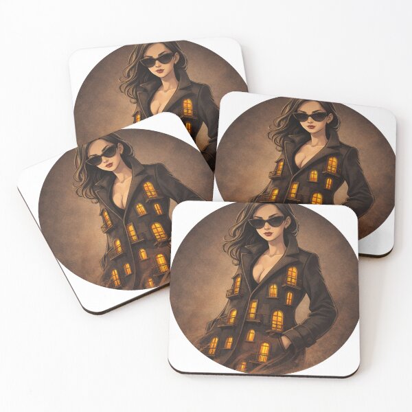 Item preview, The Woman Who Wore a Building (circular crop) designed and sold by halibutgoatramb.