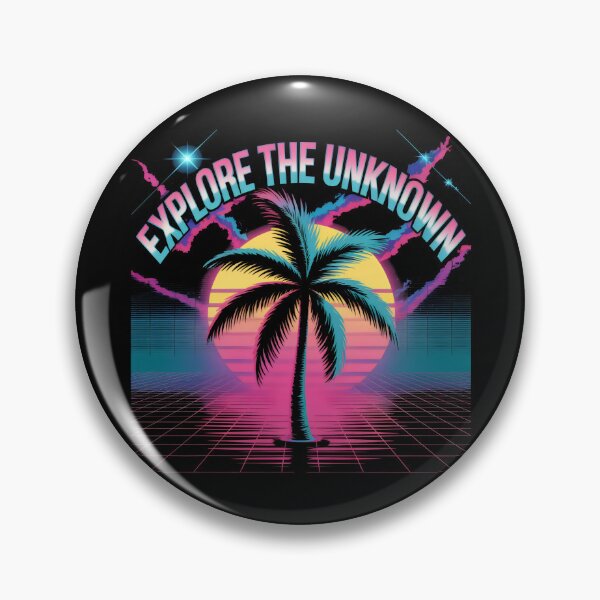 Artikelvorschau, Entdecke die unbekannte Retro-Synthwave-Kunst mit Palmen im Sonnenuntergang entworfen und verkauft von SplashTastic.