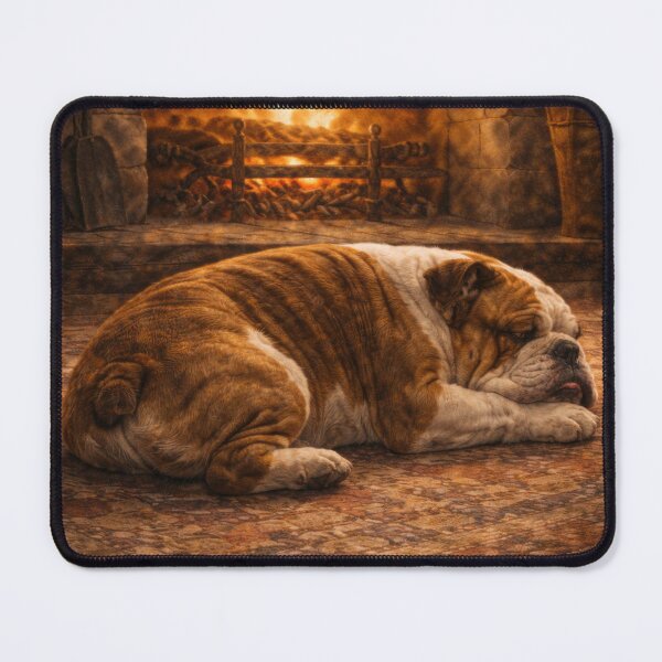 Item preview, Sleeping Bulldog by the Fireplace designed and sold by VandVArt.