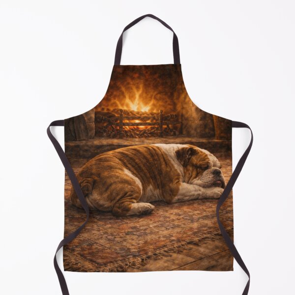 Item preview, Sleeping Bulldog by the Fireplace designed and sold by VandVArt.