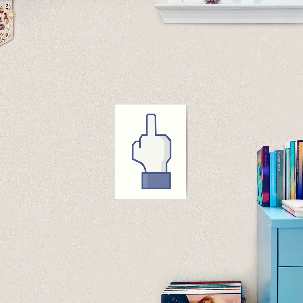 "Facebook middle finger emoji" Art Print by CustomShirtGuy Redbubble