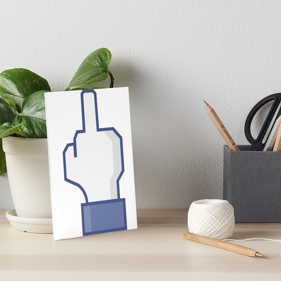 "Facebook middle finger emoji" Art Board Print by CustomShirtGuy