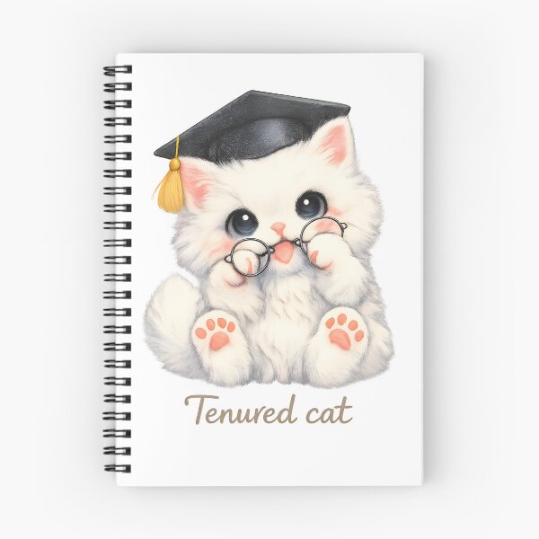 Item preview, Tenured Cat – Cute Academic Cat with Glasses | Professor Life Meme designed and sold by Nerd Romance Café.
