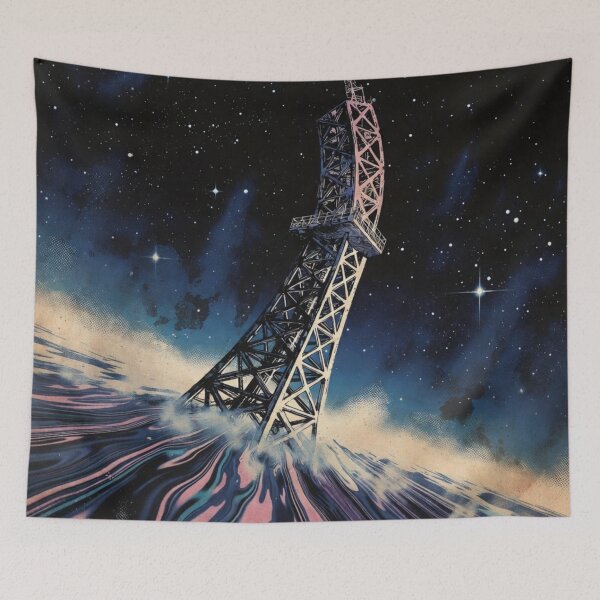 Item preview, Celestial Transmission – Sinking Tower in Psychedelic Dreamscape designed and sold by DeluluWear.