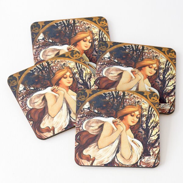 Item preview, Alphonse Mucha Spring Art Nouveau Poster Vintage Floral Belle Époque Woman Illustration designed and sold by ArtDesignRemix.