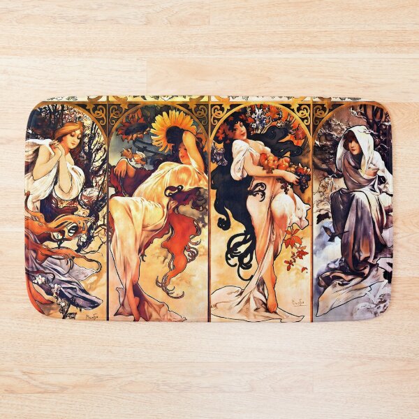 Item preview, Alphonse Mucha Spring Art Nouveau Poster Vintage Floral Belle Époque Woman Illustration designed and sold by ArtDesignRemix.