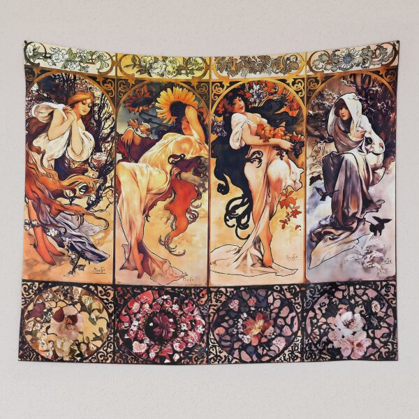 Item preview, Alphonse Mucha Spring Art Nouveau Poster Vintage Floral Belle Époque Woman Illustration designed and sold by ArtDesignRemix.