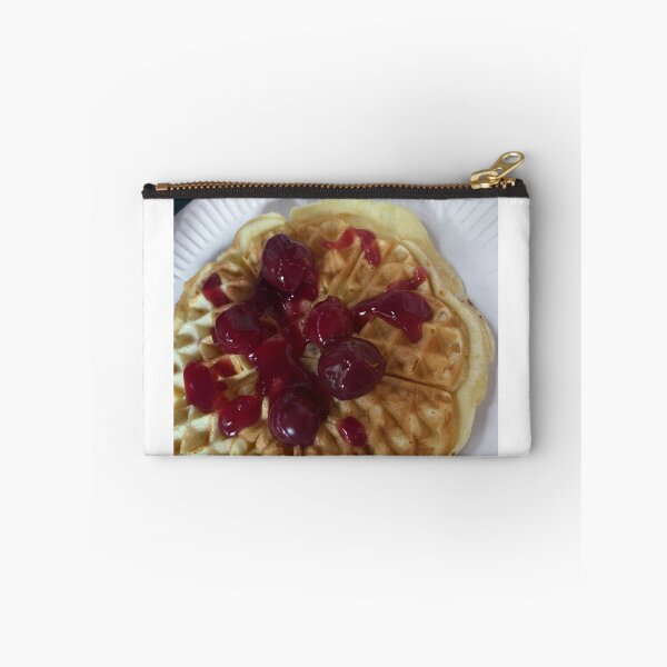 Item preview, Deutsch)  Waffel mit Kirschmarmelade – Winterlicher Genuss zur Weihnachtszeit  Title (English)  Waffle with Cherry Jam – A Cozy Christmas Treat Outdoors designed and sold by Yaroplanner.