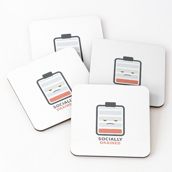 Item preview, Socially Drained Low Battery Introvert Funny Tired Social Anxiety Humor designed and sold by MoodApproved.
