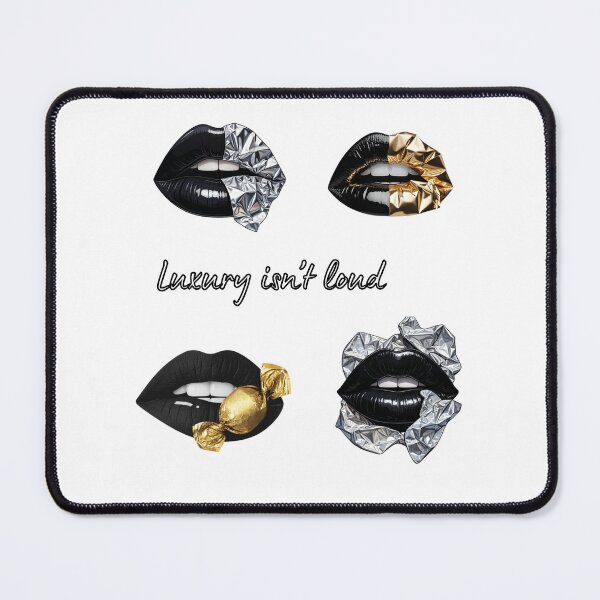 Item preview, Glossy Black Lips Sticker Pack with Gold & Silver Foil designed and sold by NUVYStudio.