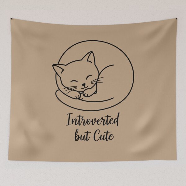 Item preview, Introverted But Cute Doodle Cat Gift Idea designed and sold by Design_Your_Day.