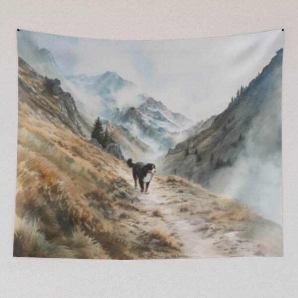 Item preview, A Bernese Mountain Dog walking along an alpine trail, Dogs in Motion designed and sold by CDC40.