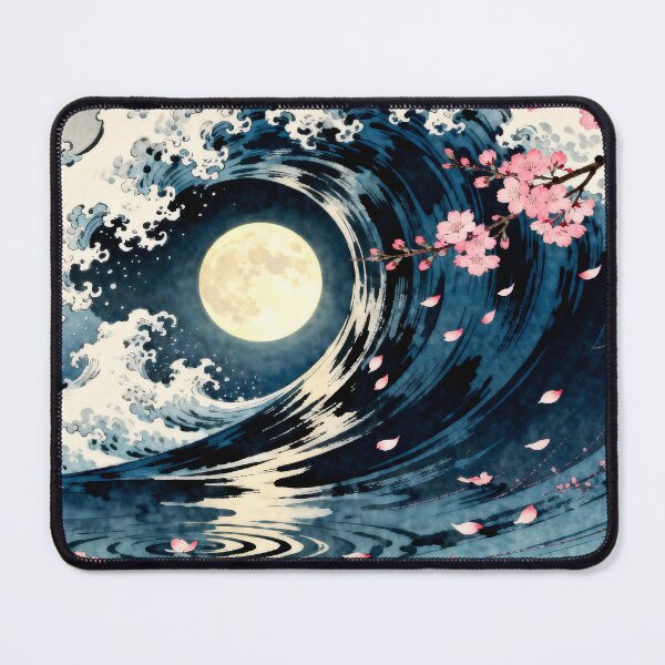Item preview, Moonlit Wave: Sakura Dreams in Hokusai’s Vein designed and sold by MHD.