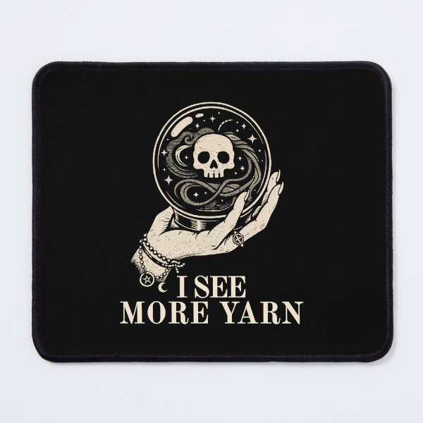 Item preview, I See More Yarn – Crochet Witch Crystal Ball Skull designed and sold by Text2tee.