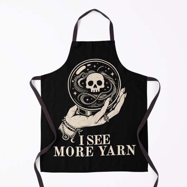 Item preview, I See More Yarn – Crochet Witch Crystal Ball Skull designed and sold by Text2tee.