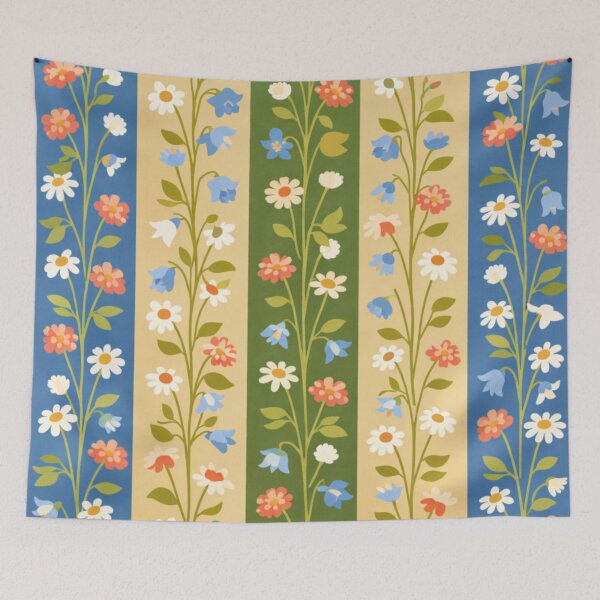 Item preview, Archipelago Wildflower Stripes – Vintage Nordic Coastal Pattern designed and sold by Planthem.