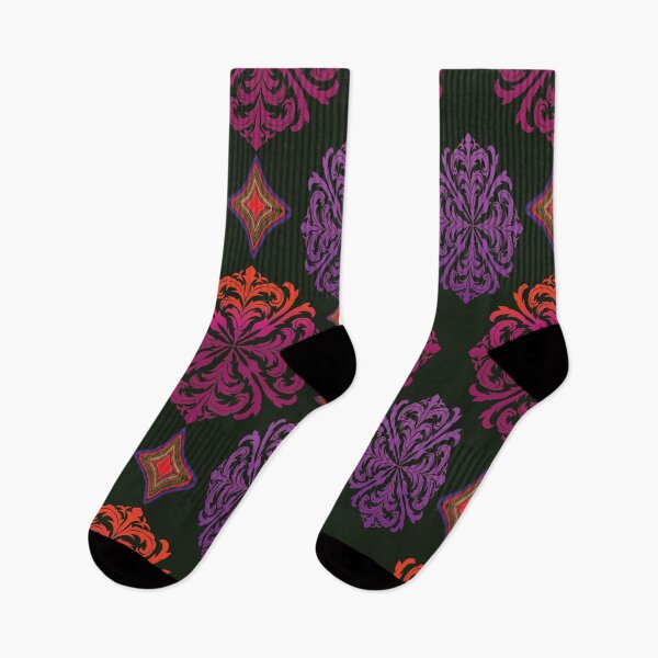 Item preview, Modern Thai Damask – Forest Night designed and sold by OIL Pattern Design .