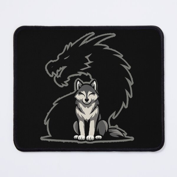Item preview, Silent Wolf with Dragon Shadow, Inner Strength and Hidden Power Symbolism designed and sold by Ach&Koor.