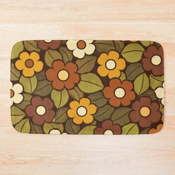 Item preview, Brown & Mustard Retro Floral – 70s Finnish Pattern designed and sold by Planthem.
