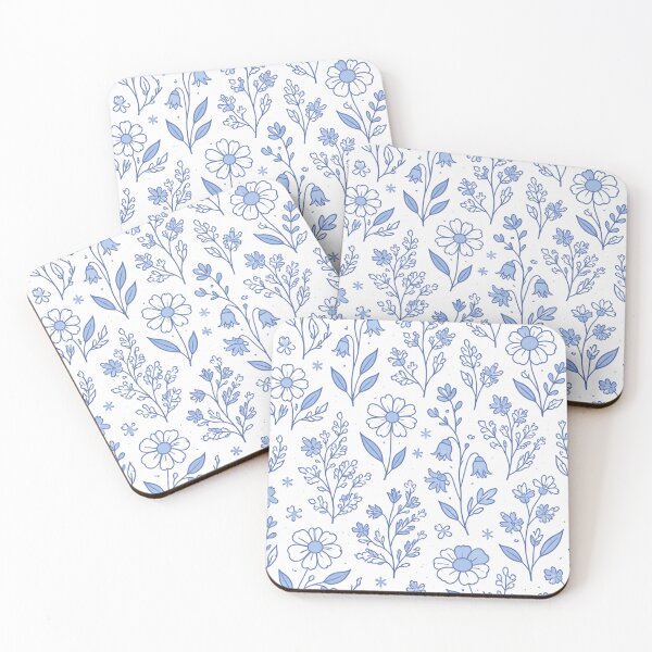 Item preview, Blue & White Meadow – Finnish Flag Floral Pattern designed and sold by Planthem.