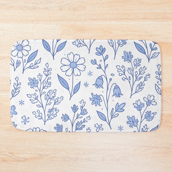 Item preview, Blue & White Meadow – Finnish Flag Floral Pattern designed and sold by Planthem.