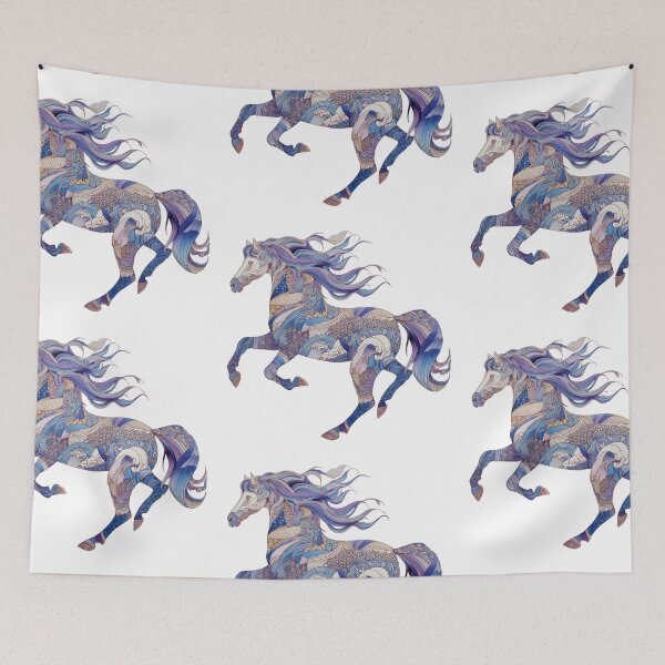 Item preview, Blue pattern horse designed and sold by MendaciousMina.