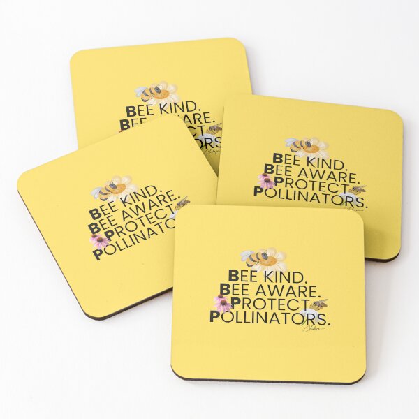 Item preview, Bee Kind. Bee Aware. Protect Pollinators. designed and sold by Whiskered Garden Studio.
