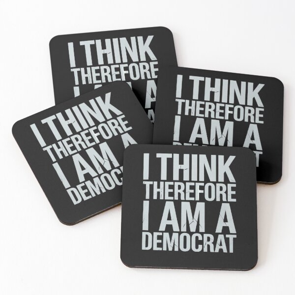 Item preview, I Think Therefore I Am A Democrat Fun Socialist Proud Saying designed and sold by MarkLeedsArt.