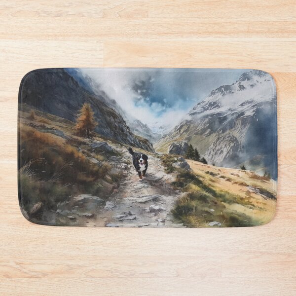 Item preview, A Bernese Mountain Dog walking along an alpine trail, Dogs in Motion designed and sold by CDC40.