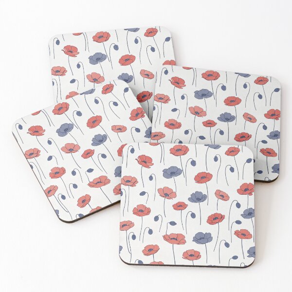 Item preview, Poppy Field at Dusk – Vintage Nordic Floral Pattern designed and sold by Planthem.