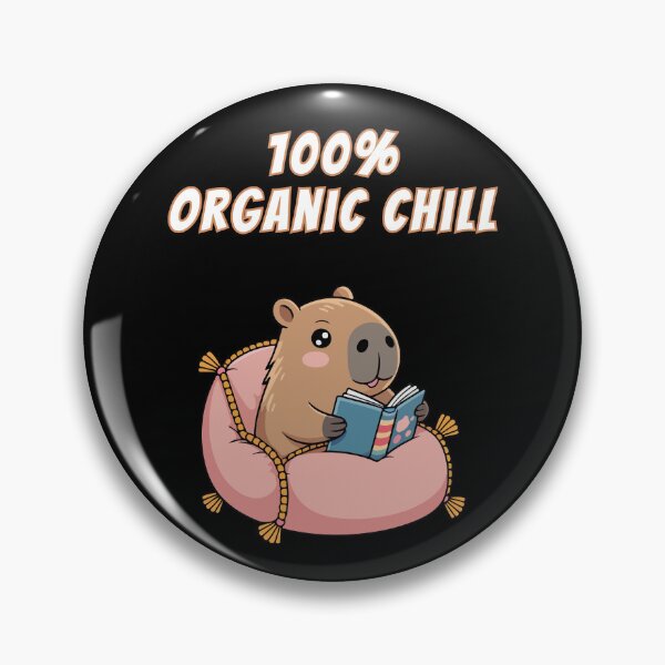 Item preview, 100% Organic Chill Capybara Reading Book Kawaii Meme designed and sold by AnimalMemeHub.