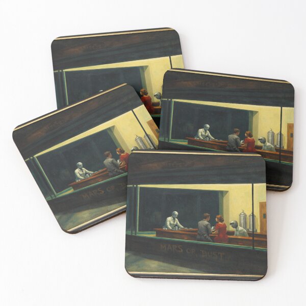 Item preview, Framed Nighthawks in Space – Edward Hopper Retro Future Parody designed and sold by JY33.