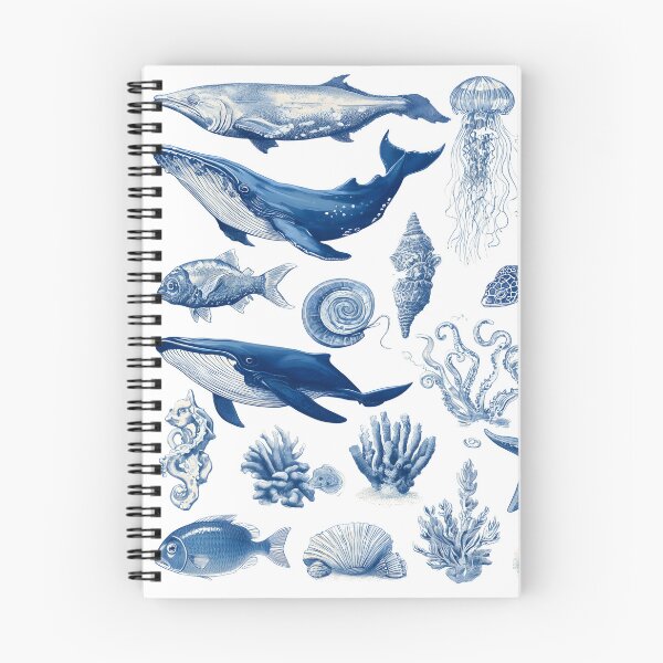 Item preview, Vintage Ocean Life Illustration – Blue Marine Biology Art Print designed and sold by ArtfullyJua.