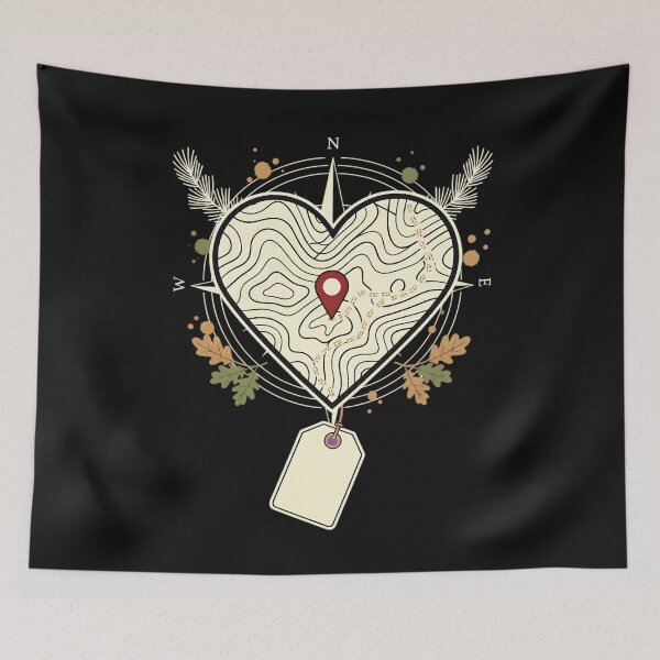 Item preview, Funny Hiking Hunting Heart Compass Map Valentines Day  designed and sold by clothesy7.