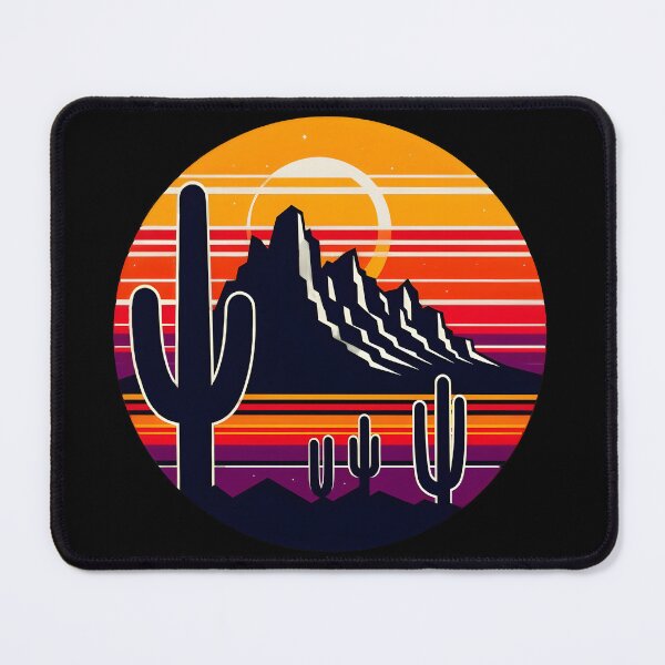 Item preview, Superstition Mountains Arizona - Retro 80s Desert Sunset designed and sold by GREENZ0NE.