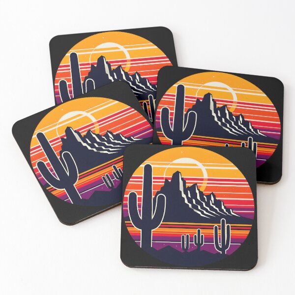 Item preview, Superstition Mountains Arizona - Retro 80s Desert Sunset designed and sold by GREENZ0NE.
