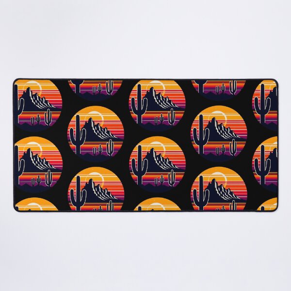 Item preview, Superstition Mountains Arizona - Retro 80s Desert Sunset designed and sold by GREENZ0NE.