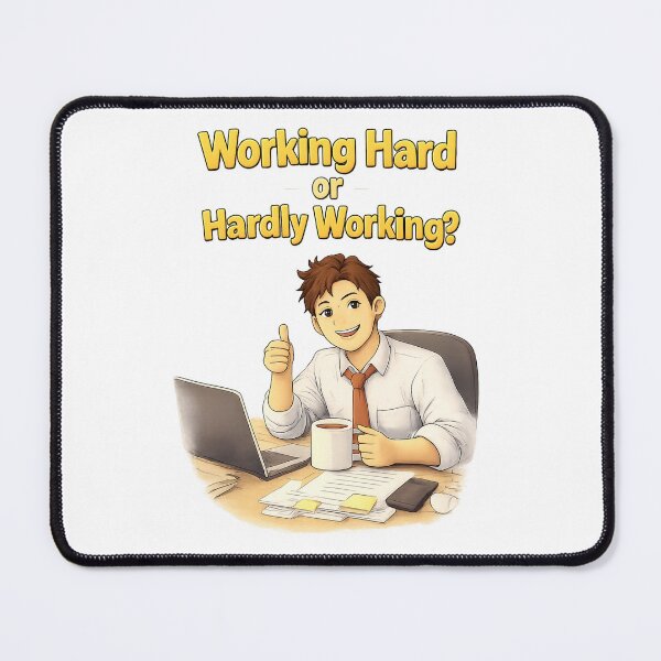 Item preview, Working Hard or Hardly Working? – Smart Office Humor Illustration designed and sold by CraftLum.