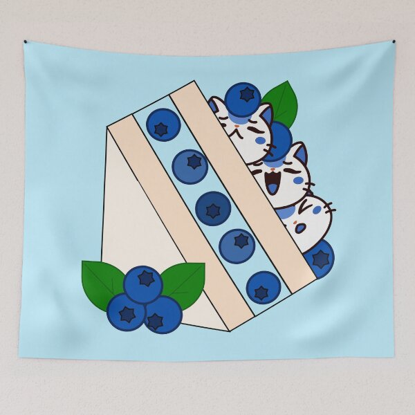 Item preview, Sándwich de fruta con forma de gato y arándanos kawaii - Arte japonés Sando designed and sold by Kanniax.