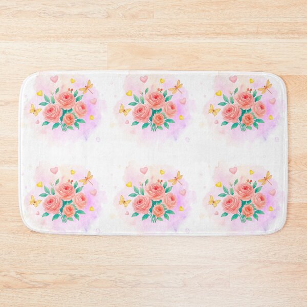 Item preview, Watercolor red roses, butterfly and dragonfly designed and sold by OM-lova.