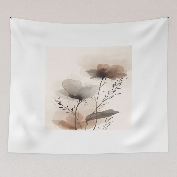 Item preview, Floral Ink Wash Abstract with Soft Neutral Tones designed and sold by mari0n980.