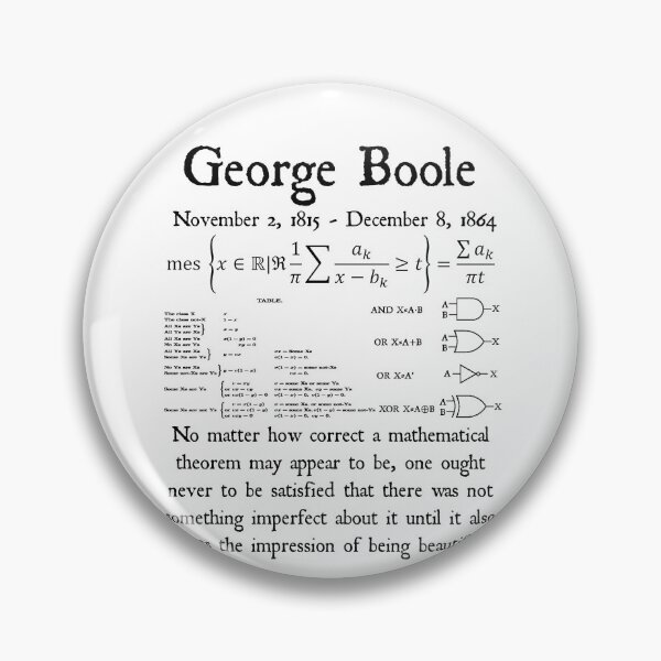 Item preview, Nerdy Vintage George Boole Quote Math Teacher Black Text designed and sold by MathWare MathClips.