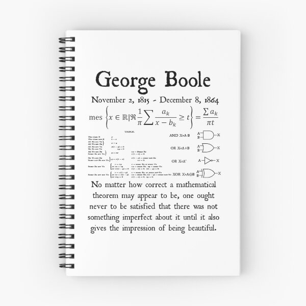Item preview, Nerdy Vintage George Boole Quote Math Teacher Black Text designed and sold by MathWare MathClips.