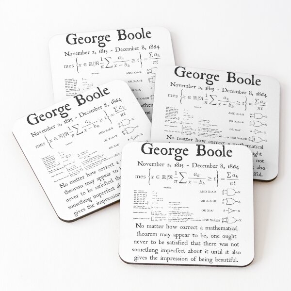 Item preview, Nerdy Vintage George Boole Quote Math Teacher Black Text designed and sold by MathWare MathClips.
