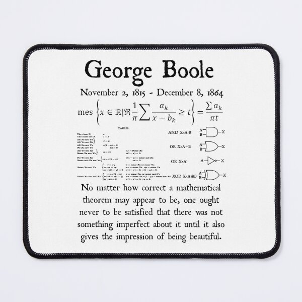 Item preview, Nerdy Vintage George Boole Quote Math Teacher Black Text designed and sold by MathWare MathClips.