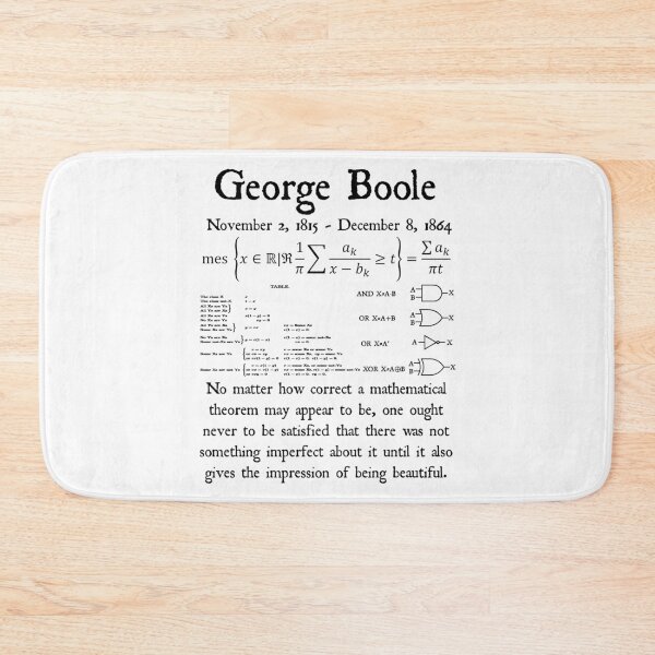 Item preview, Nerdy Vintage George Boole Quote Math Teacher Black Text designed and sold by MathWare MathClips.